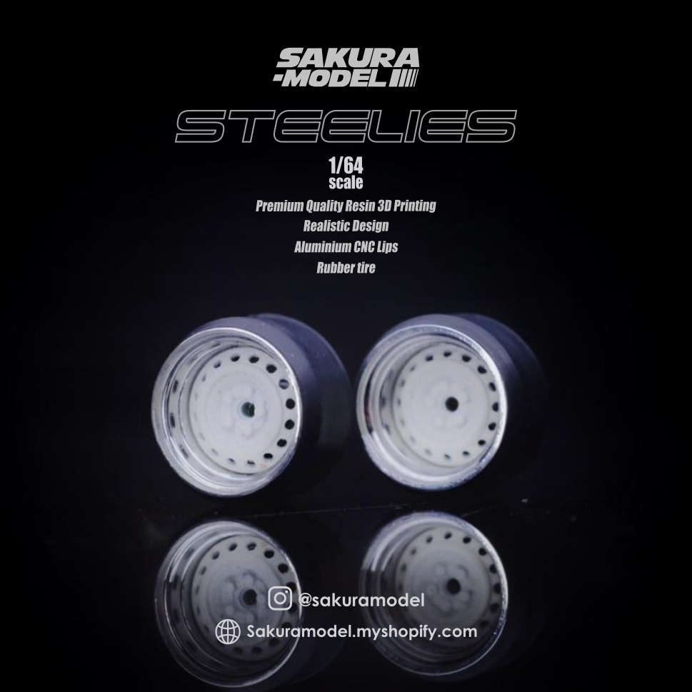 Custom wheel 64 scale model Banded Steelies – Sakuramodel