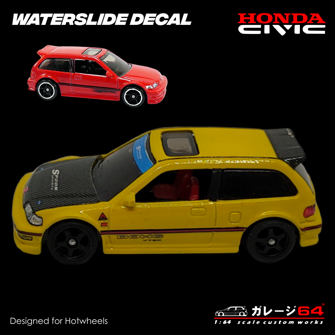 Decal Set Hot Wheels Civic EF Spoon Sakuramodel