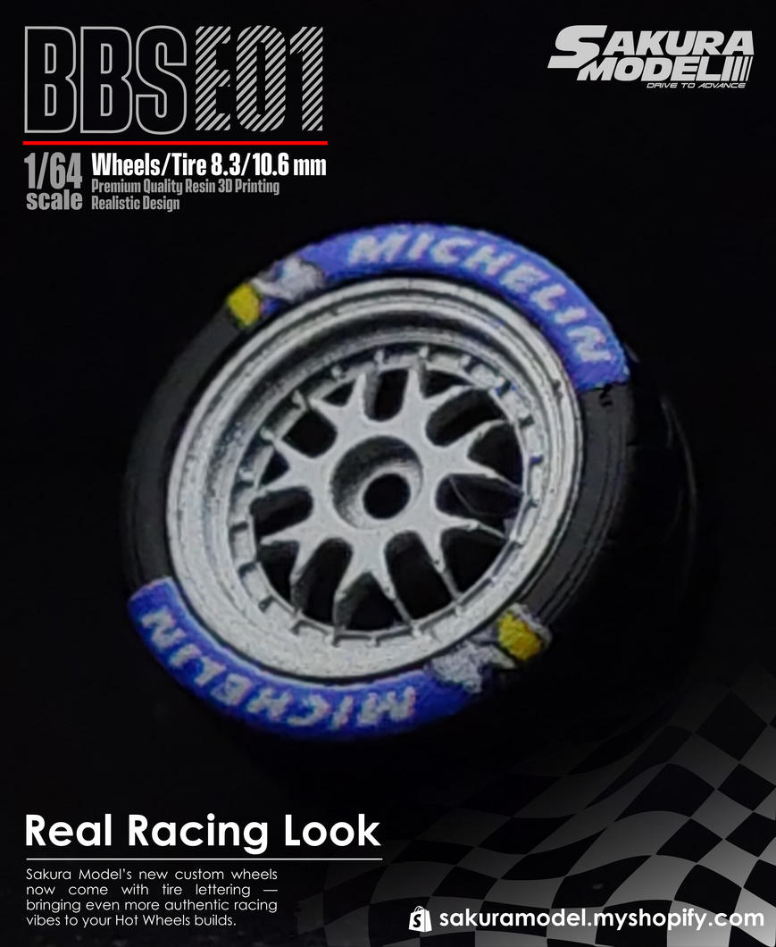 Custom wheel 64 scale model FR BBS E01