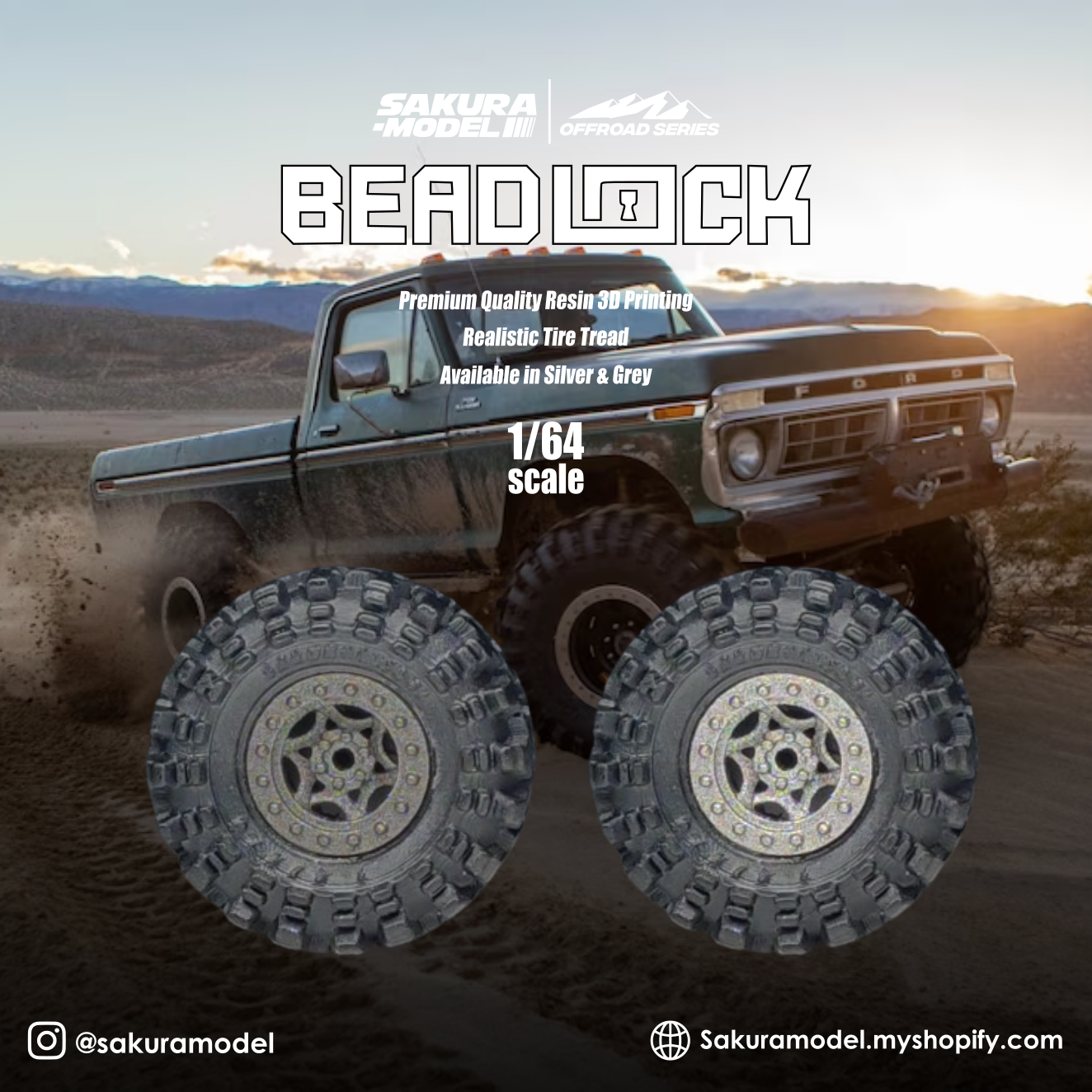Custom wheel 64 scale model Beadlock – Sakuramodel