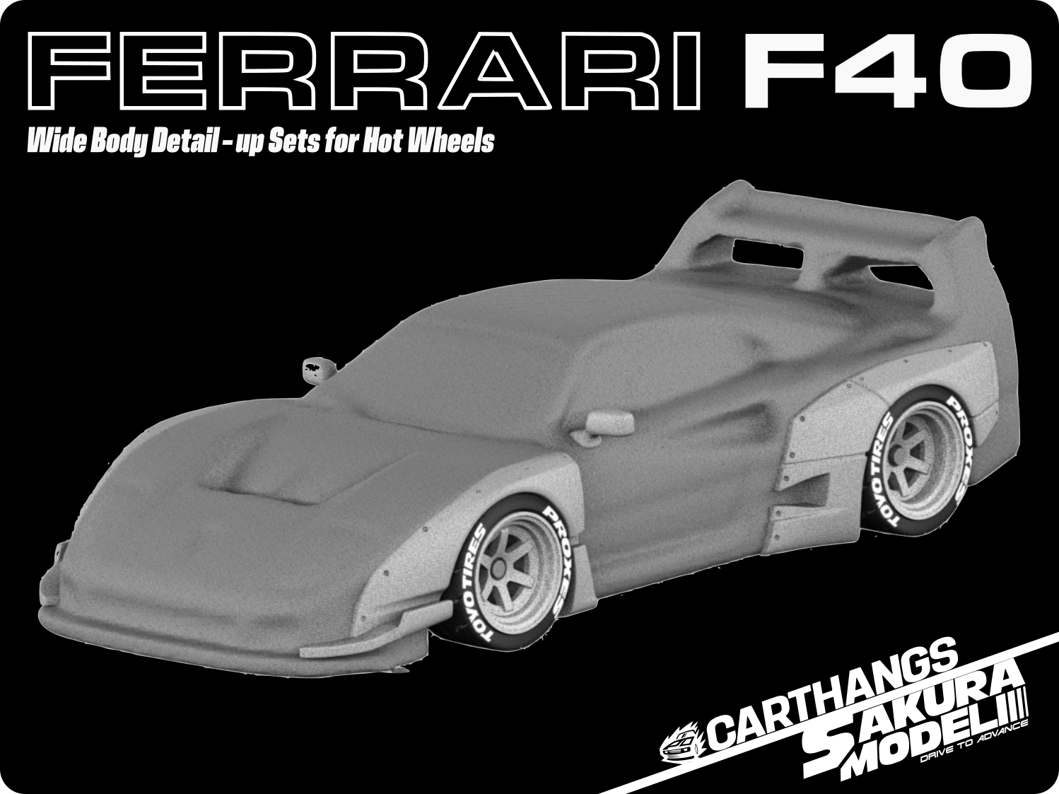 Add on Body kit for Hot Wheels Ferrari F40 – Sakuramodel