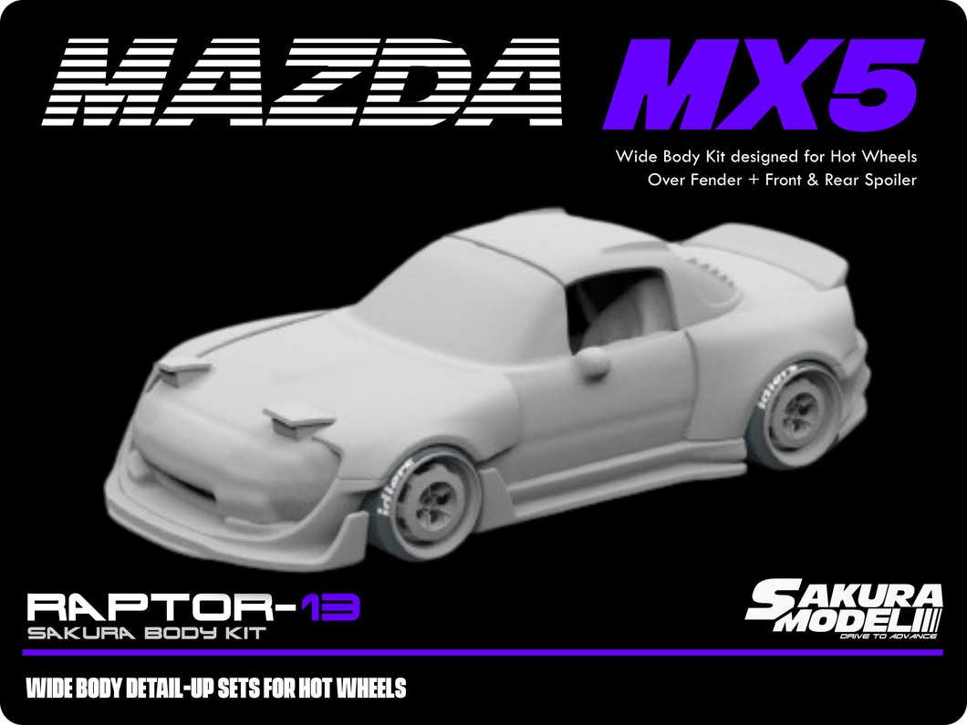 Add on Body kit for Hot Wheels 1991 Mazda Miata MX5