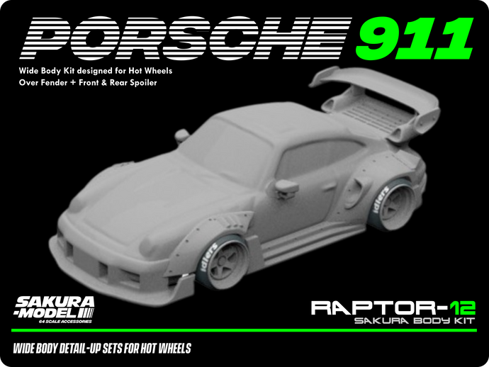 Add on Body kit for Hot Wheels 1996 Porsche 911 Carrera