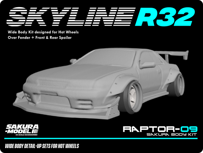 Add on body kit for Hot Wheels Skyline R32
