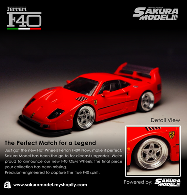 Custom wheel 64 scale model Ferrari F40 OEM Wheels