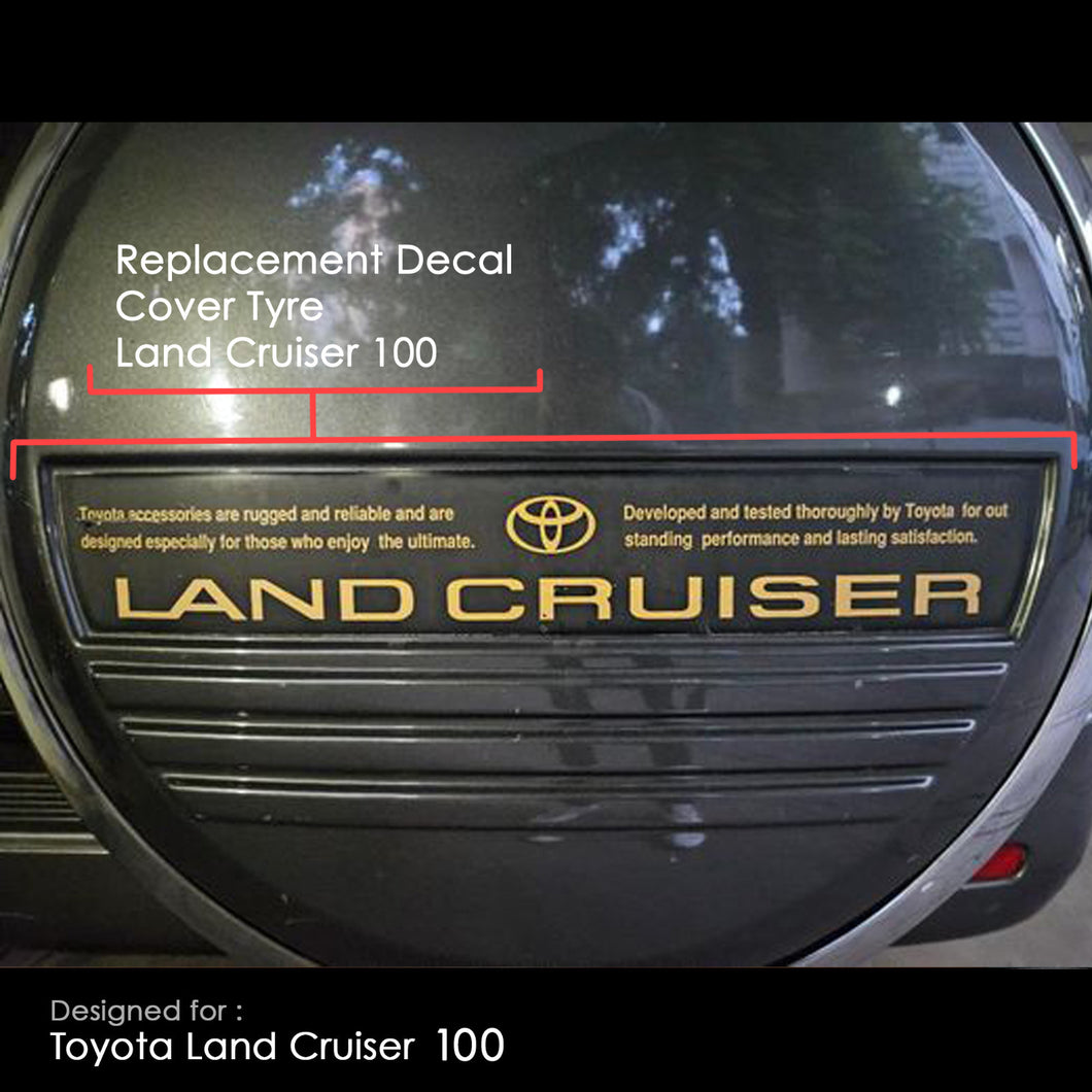 Land Cruiser 100 Replacement Cover Tyre Decal
Super High Quality Outdoor Decal
Printed with OEM size