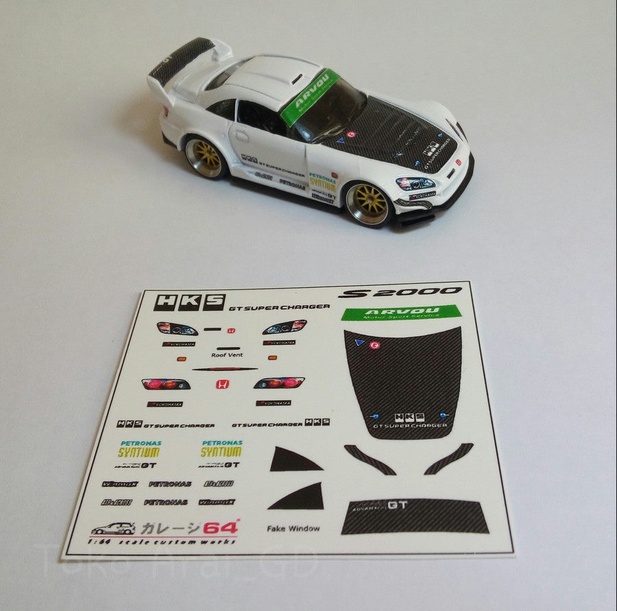 Decal Hot Wheels Honda S2000 HKS Super GT