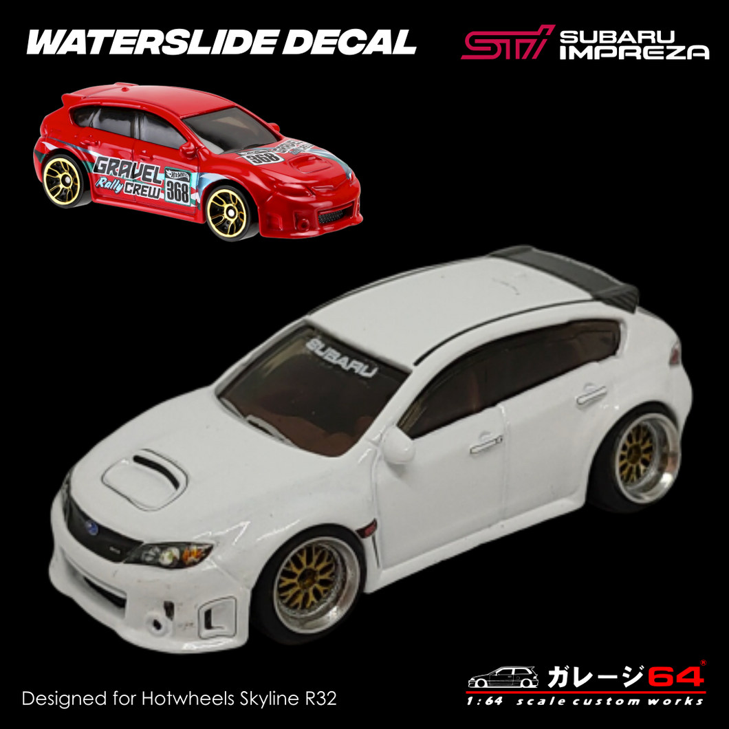 Decal Set Hot Wheels Subaru WRX STI Hatchback