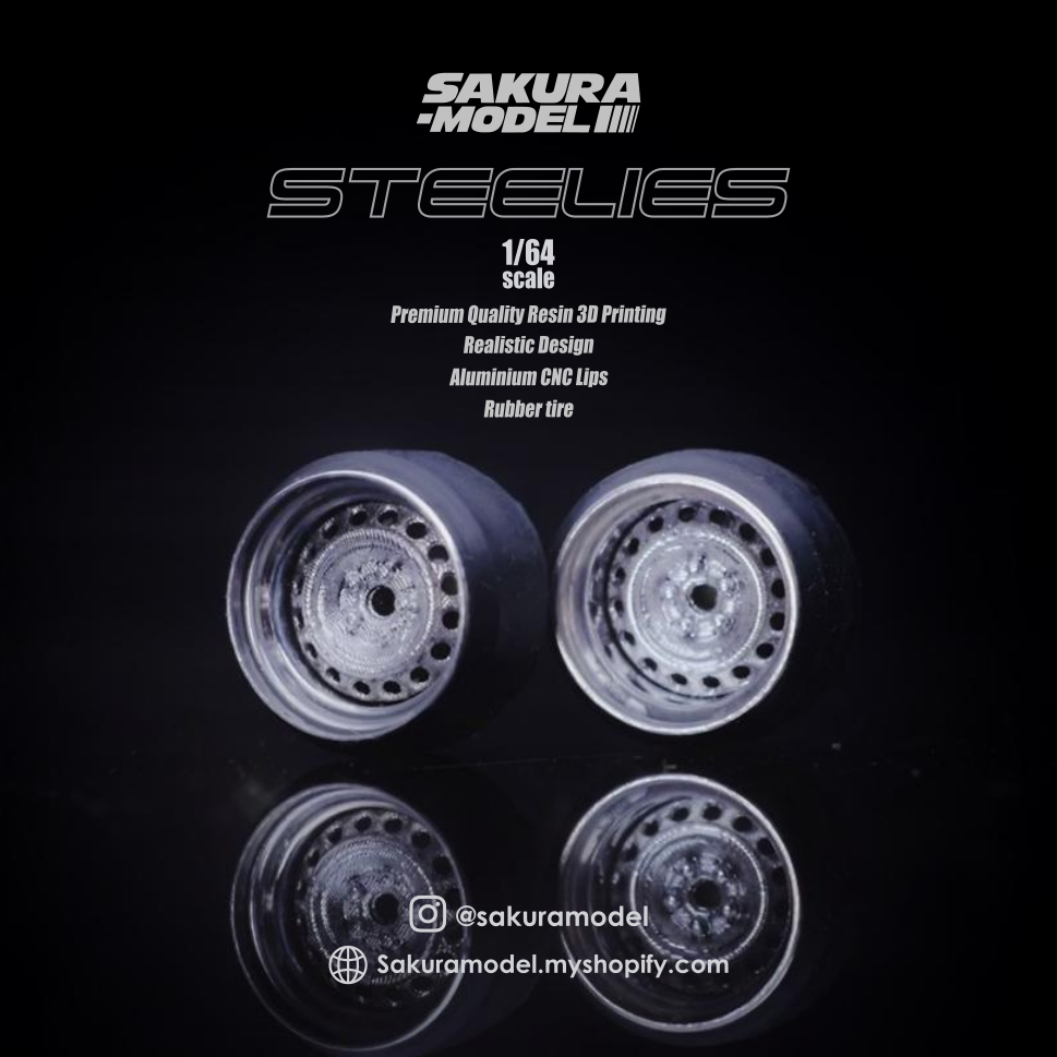 Custom wheel 64 scale model Banded Steelies – Sakuramodel