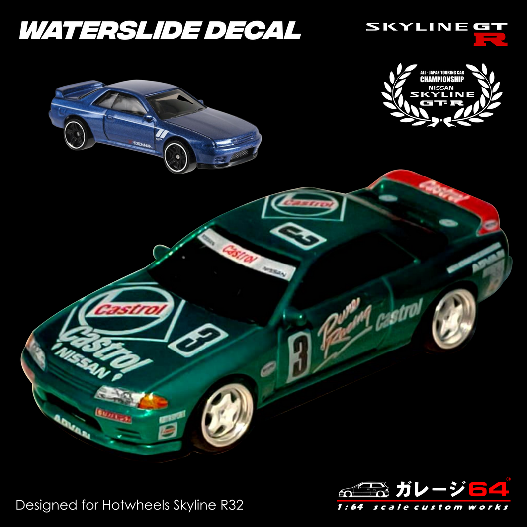 Decal Set Hot Wheels Skyline R32 Castrol RB