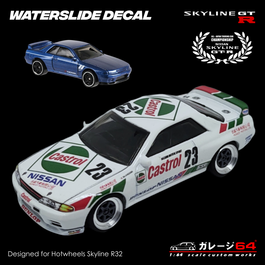 Decal Set Hot Wheels Skyline R32 Castrol JGTC