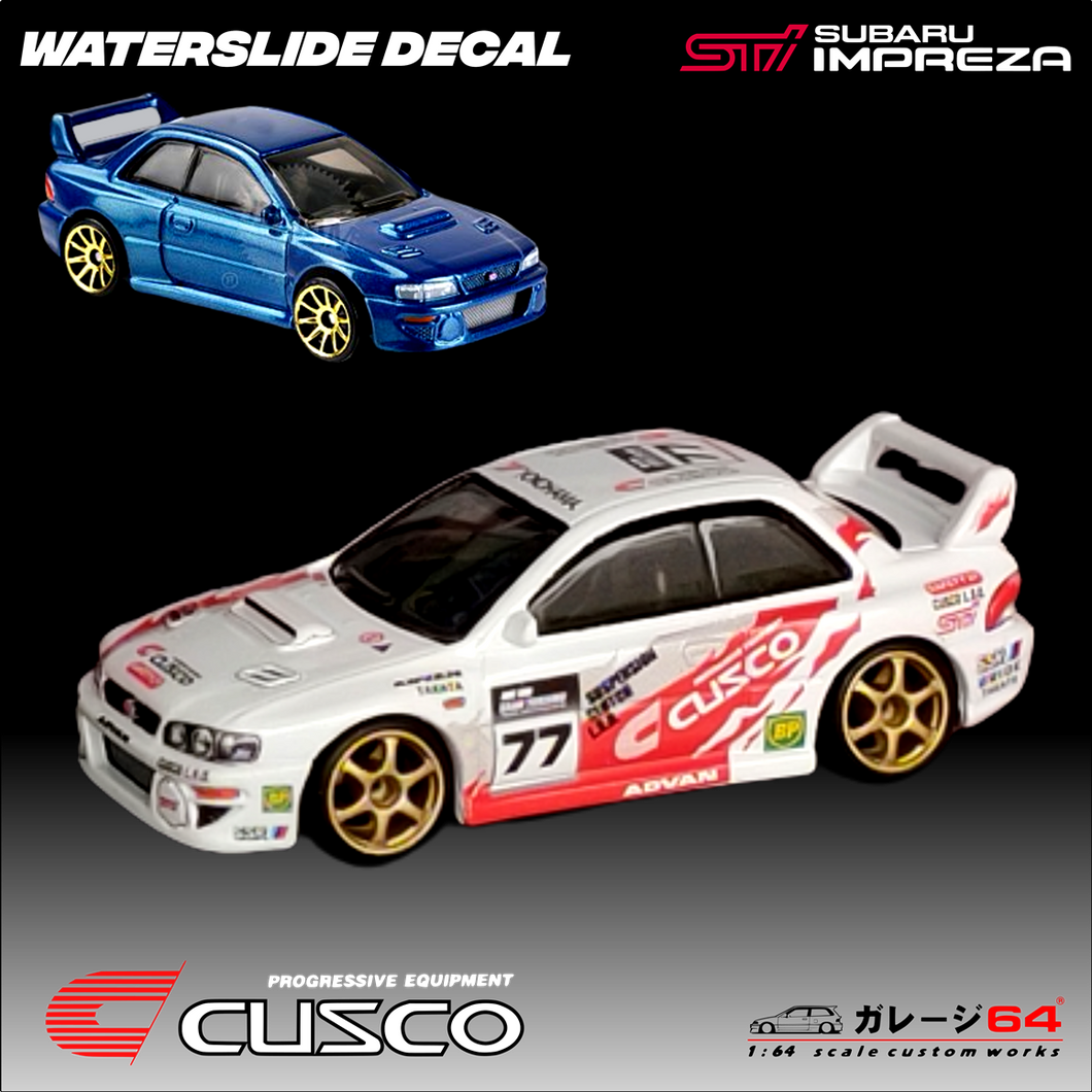 Decal Set Hot Wheels Subaru 22B Cusco Racing Team