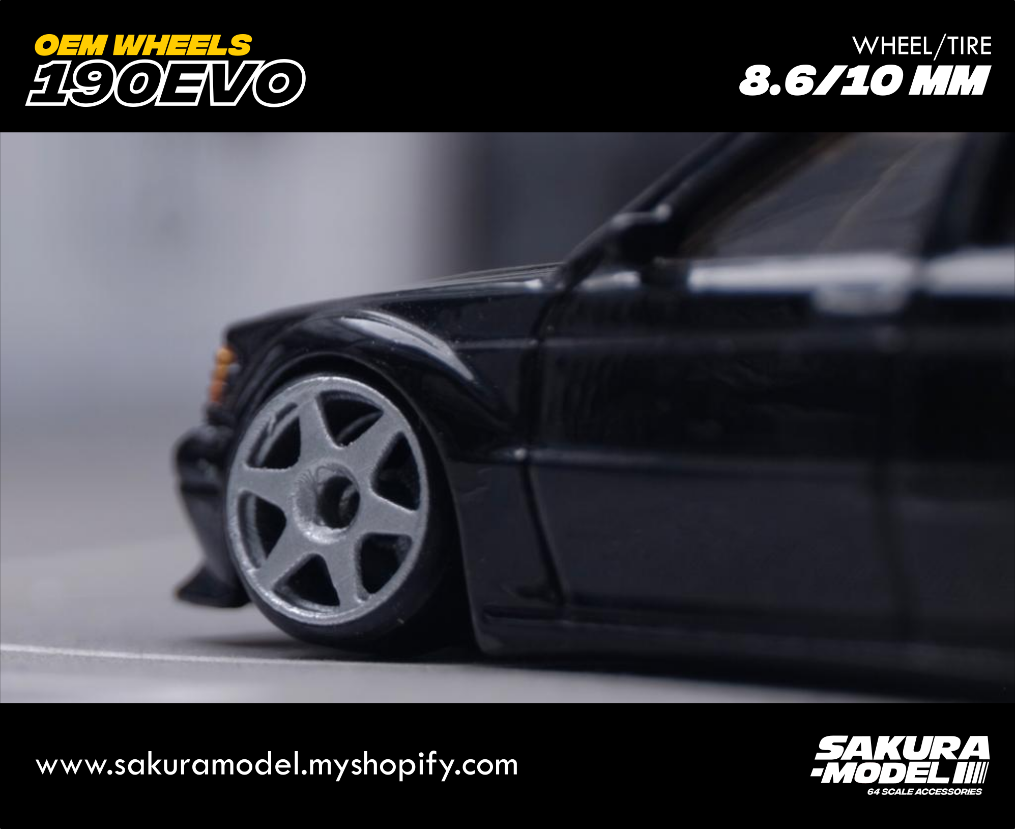 Custom wheels 64 scale model OEM 190Evo – Sakuramodel