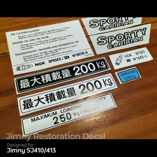 Restoration decal Suzuki Jimny SJ410/413