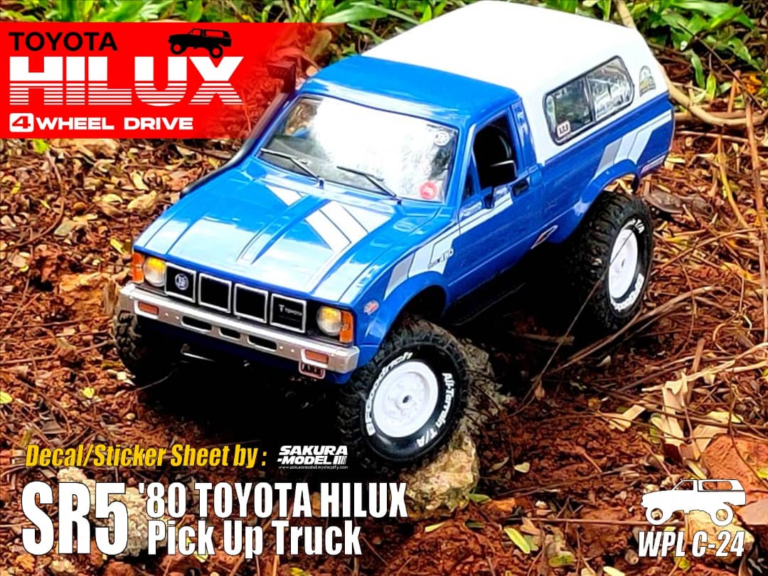 Decal / Stickers Sheet for WPL C24 1980 Toyota HILUX SR5 – Sakuramodel