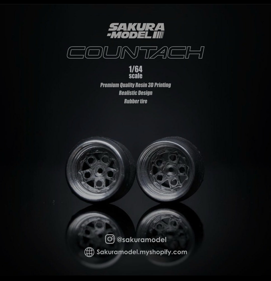 Custom Countach Model Custom wheel 64 scale model Countach – Sakuramodel