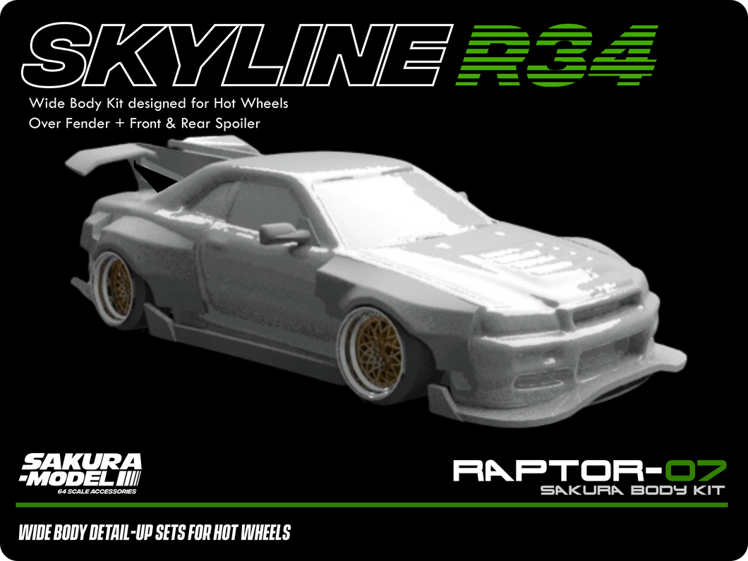 Add on body kit for Hot Wheels Skyline R34