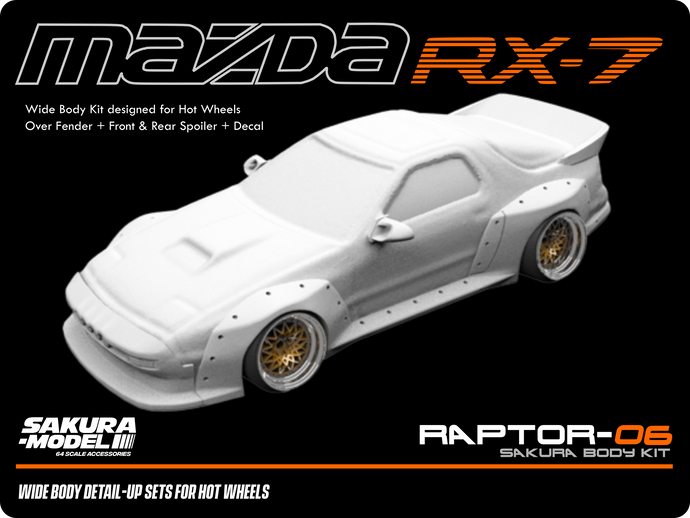 Add on body kit for Hot Wheels Mazda RX7 FC Savanna