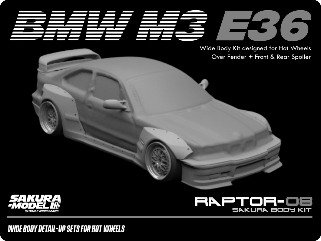 Add on body kit for Hot Wheels BMW M3 E36