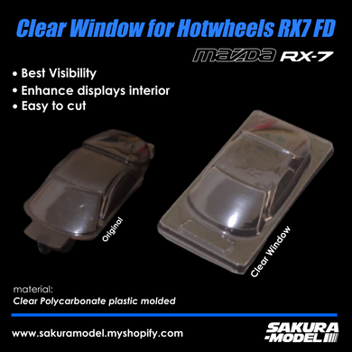 Clear Window for Hotwheels RX7 FD