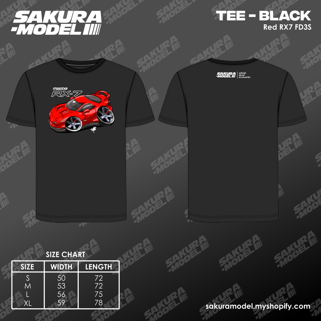 Tee Black - Red RX7 FD3S