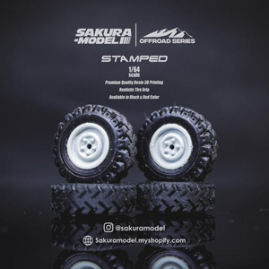 Custom wheel 64 scale model Stamped Wheels with Xtra grip tire