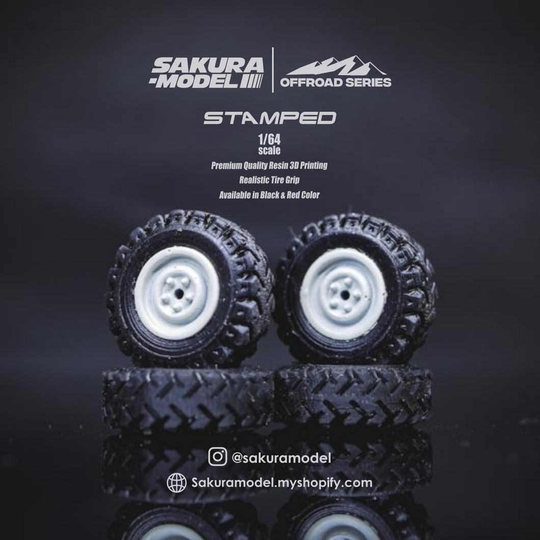 Custom wheel 64 scale model Stamped Wheels with Xtra grip tire