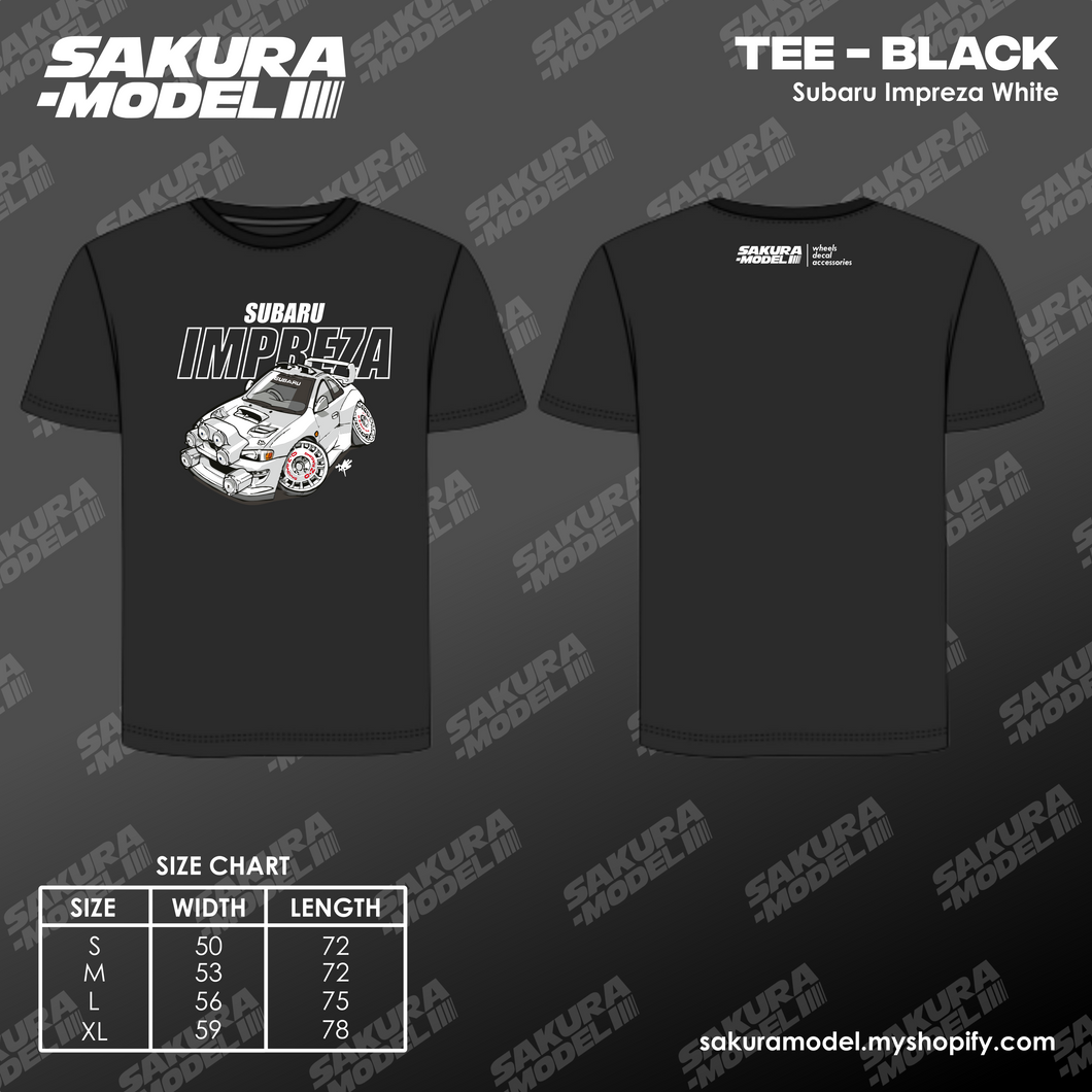 Tee Black - Subaru Impreza White
