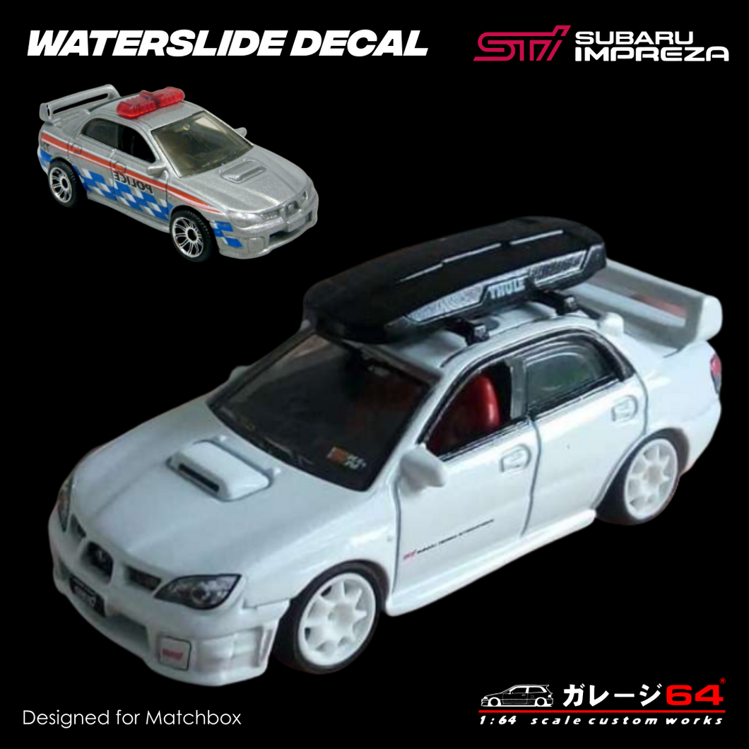 Decal Set Matchbox Subaru WRX STI Hawk Eye