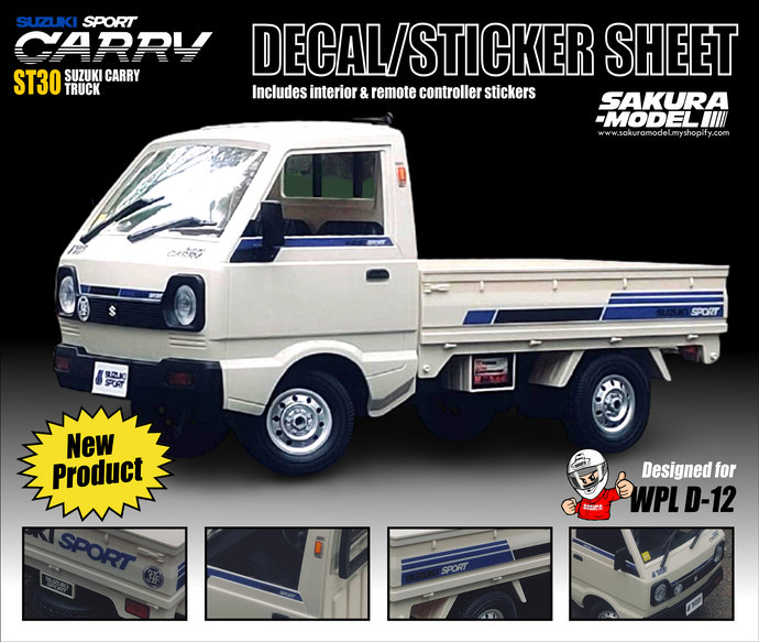 Decal / Stickers Sheet for WPL D12 Kei Truck