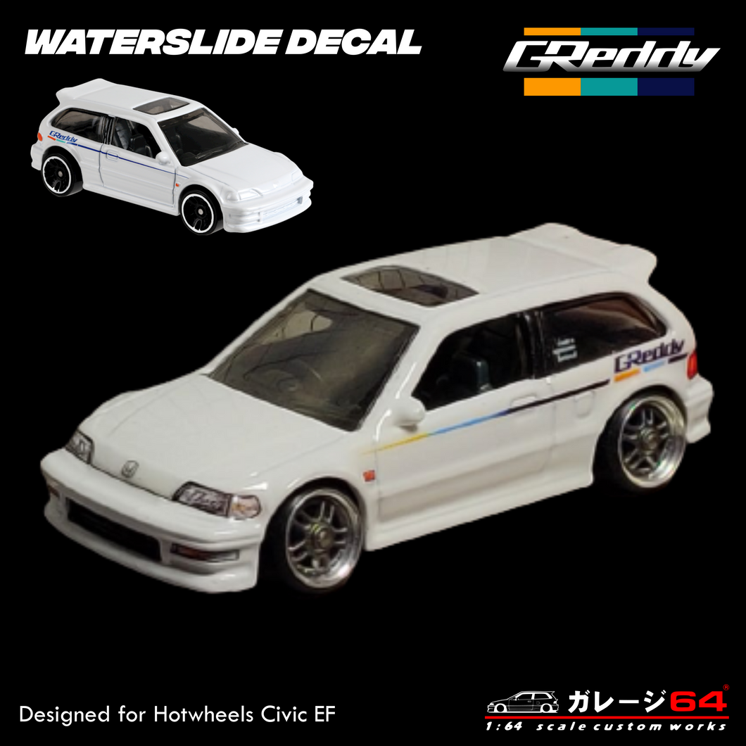 Decal Set Hot Wheels Civic EF GREDDY